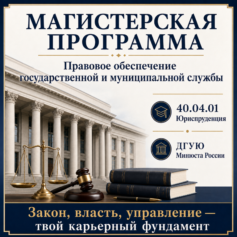 Выбирай магистерскую программу «Правовое обеспечение государственной и муниципальной службы» — поступай в магистратуру!