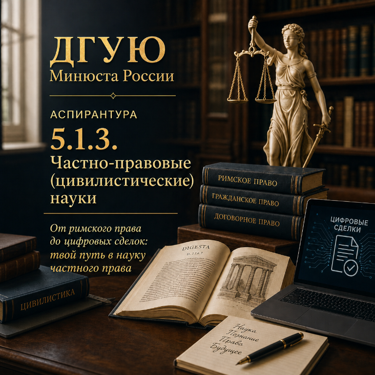 Выбирай научную специальность 5.1.3. Частно-правовые (цивилистические) науки – поступай в аспирантуру!